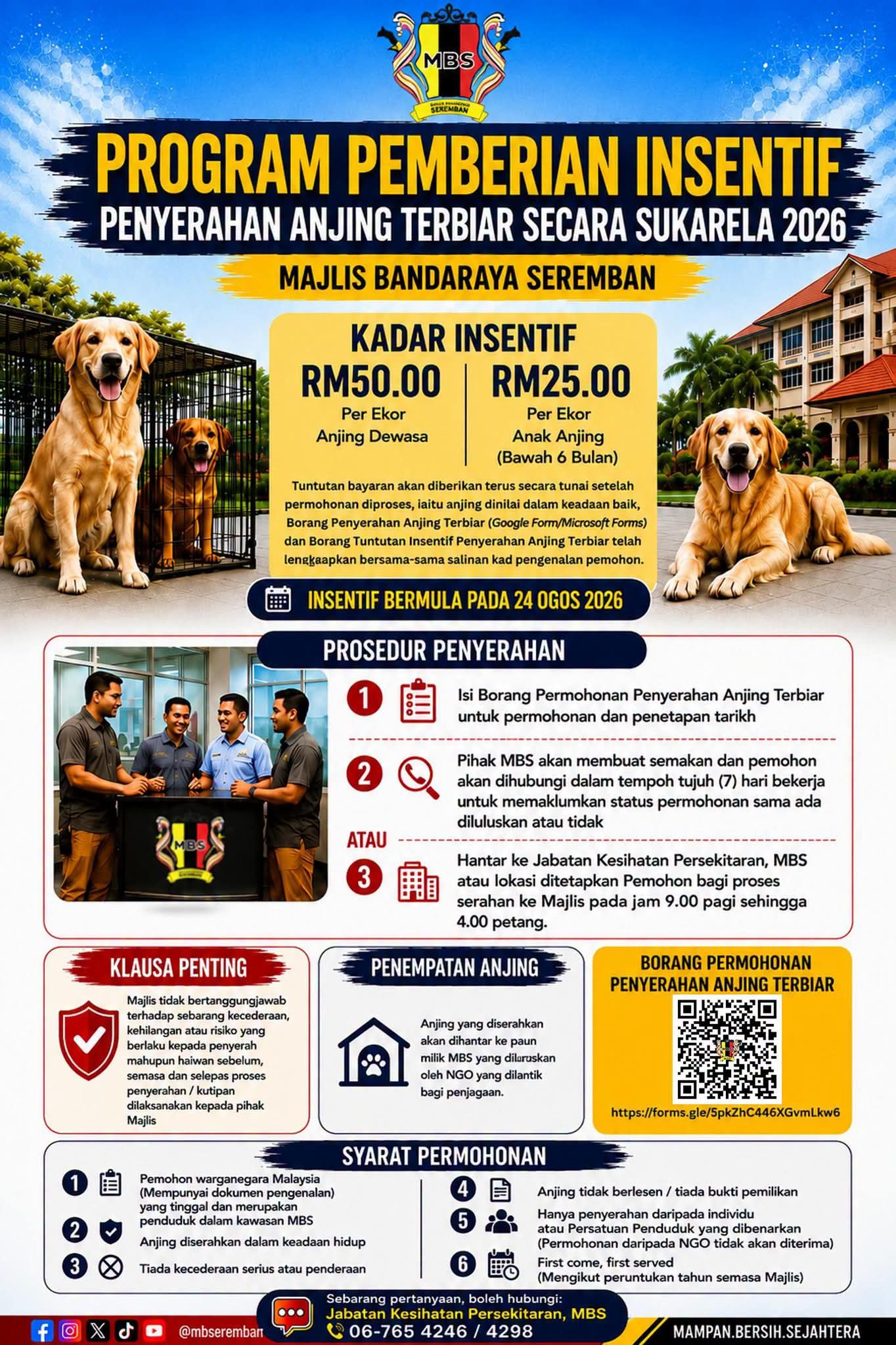 MBS tawar insentif tunai serah anjing terbiar
